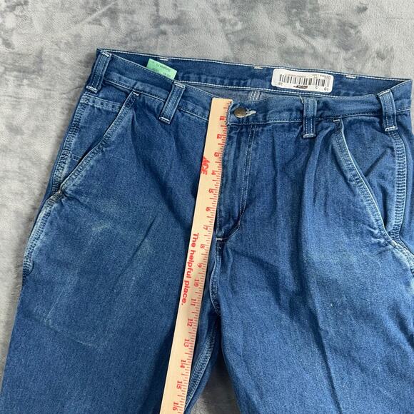 Carhartt Men's Dungaree Fit Straight Jeans 34x30 Blue Denim - Picture 8 of 10